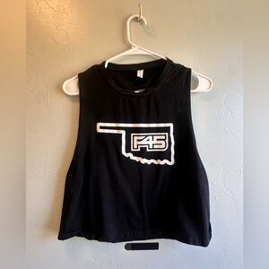 Black F45 Sleeveless Crop Top